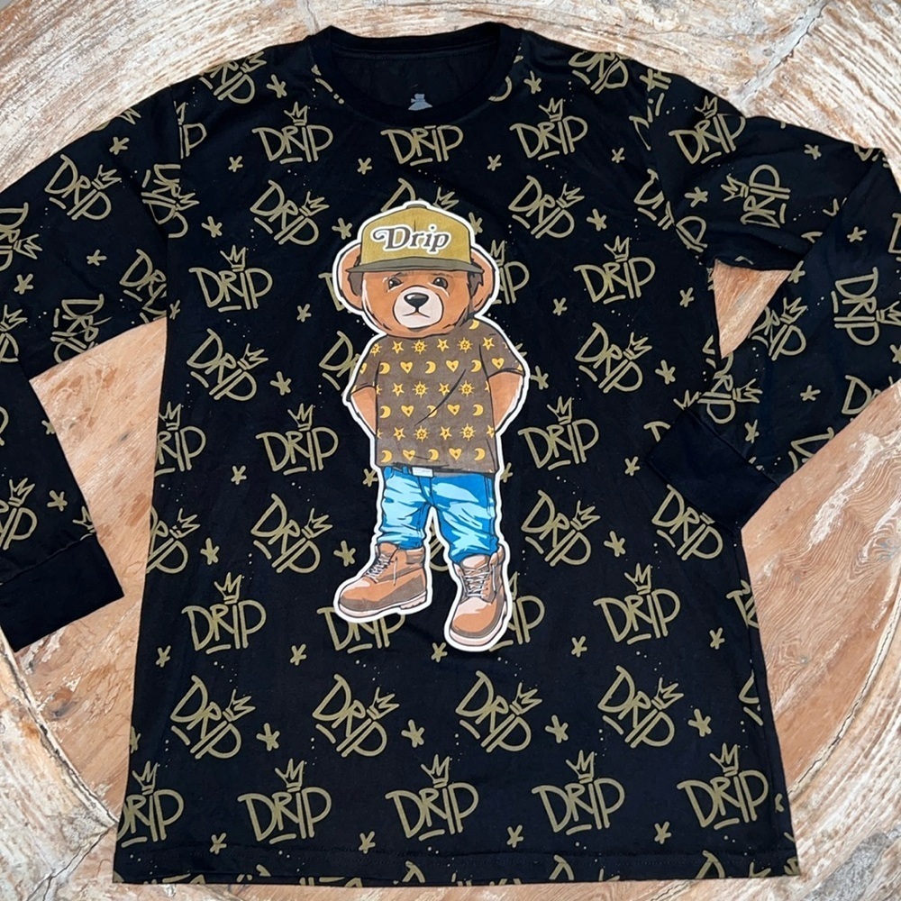 MEN’s‎ DRIP Black Long Sleeve Tee by Launder, Size L